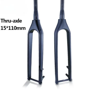 Carbon Hard Fork 29 27.5 26er Thru Axle Tapered Tube Mountain Bike Rigid Fork - Image 1 of 4