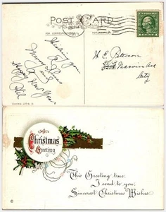 1915 Embossed Xmas Postcard Old Bill Series 254 E - Picture 1 of 1