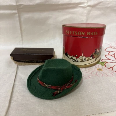 Mini escova de chapéu e chapéu verde Stetson - Imagem 1 de 4