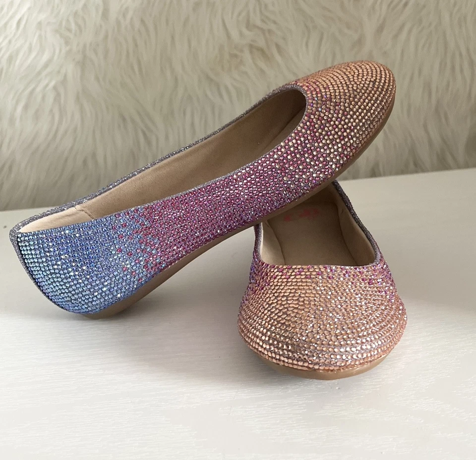 GB Niñas Púrpura/Coral Ballet Pisos/Talla 20M (2 Niñas) NUEVO Foto 1 de 2