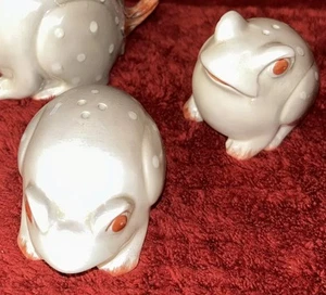 Vintage Fitz & Floyd Frogs 2pc Set Ceramic Salt/Pepper Frog S/P Shakers - Picture 1 of 7