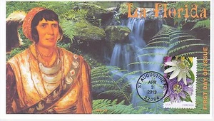 JVC CACHETS -' LA FLORIDA AUSGABE APALACHEE INDIANER ERSTTAGSBRIEF FDC #1 - Bild 1 von 1