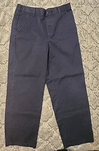 Boys Twill Uniform Pants HUSKY 14 Relaxed Fit Navy C46 - Picture 1 of 8