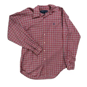 Camisa Ralph Lauren Blake Para Hombres Pequeña Roja Blanca Camisa A Cuadros Abotonada Informal - Imagen 1 de 6