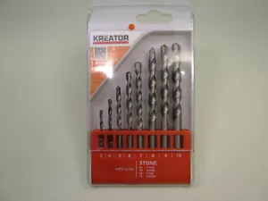 Set 8 masonry drill bits hardened steel tungsten carbide tips 3-10mm brick stone - Picture 1 of 2
