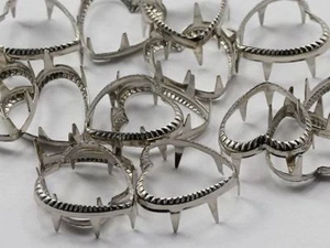 15MM Heart Rim Settings 36 Pieces Silver - Bild 1 von 1