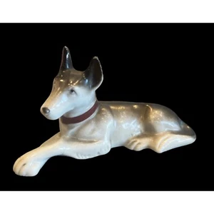 Vintage Porzellan liegend Deutscher Schäferhund Figur Umarked, MCM Hundeliebhaber - Bild 1 von 8