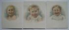 Słodkie twarze dziecka; nić bawełniana szpuli Clark's; 3 stare reklamowe karty kolekcjonerskie