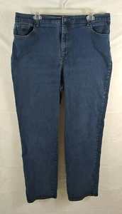 Gloria Vanderbilt Womens Jeans Sz 18 Amanda Dark Wash Straight Leg 1X - Picture 1 of 5