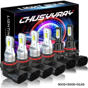 For Ford Five Hundred 2005-2007 6000K 6X LED Headlight High Low+ Fog Light Bulbs - Foto 1 di 12