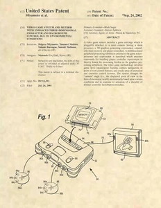 Nintendo 64 Mario Game NES US Patent Art Print - Original N64 System - 381 - Picture 1 of 3