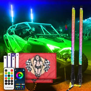 2X2 pies RGB espiral LED látigo luces antena persecución para Polaris Sportsman XP 1000 S - Imagen 1 de 12