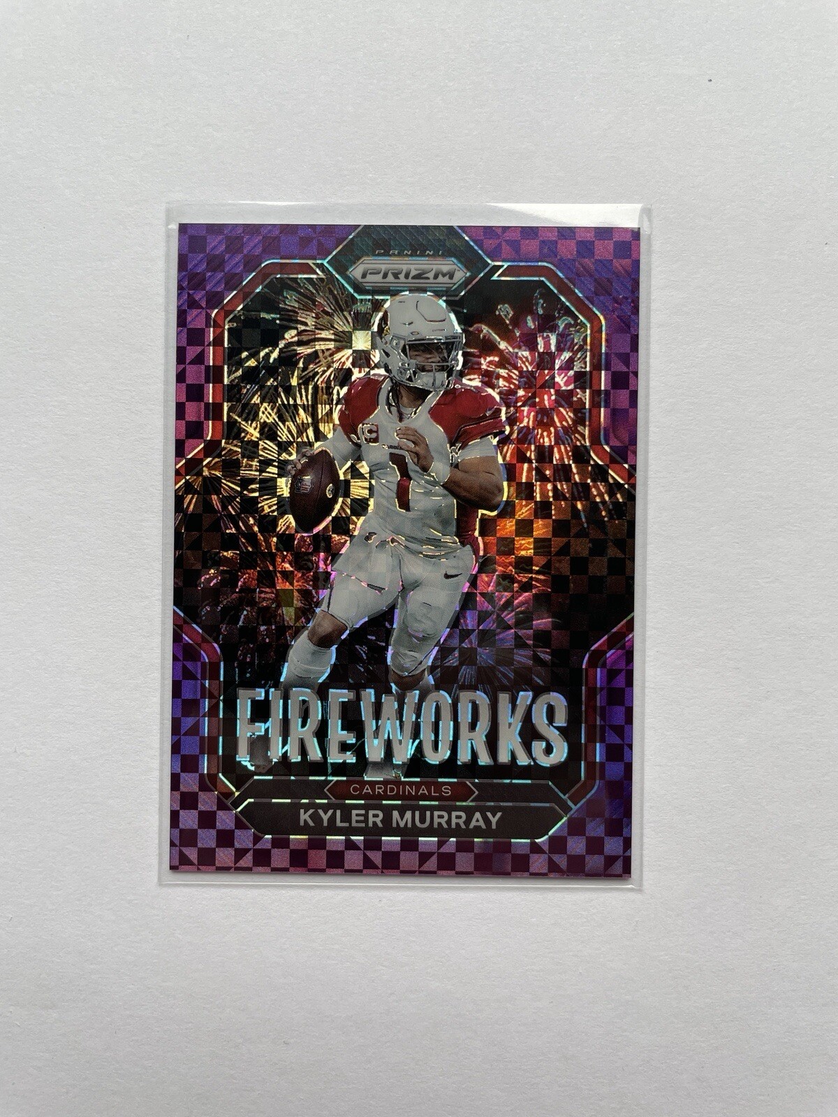 2022 PANINI PRIZM FIREWORKS F-6 KYLER MURRAY PURPLE POWER PRIZM /49