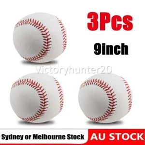 3X Hard Leather Safety Sport Practice & Trainning Base Ball BaseBall Softball AU - Picture 1 of 9
