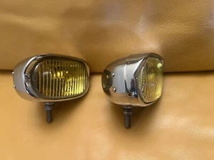 Vintage Hella Chrome Fog Lights,Amber Reflectorr -Porsche 356,911,Mercedes 190SL - Picture 1 of 14