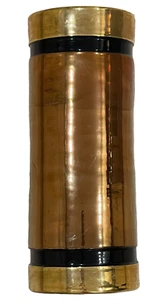 Rosenthal Netter Italian Cylinder Ceramic Vase Bronze Gold Black Metallic 11.75" - Picture 1 of 16