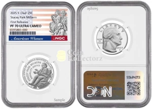 Cuarto revestido S 2025 25C Stacey Park Milbern NGC PF70 UC primeros lanzamientos - Imagen 1 de 1