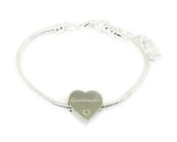 Special Granddaughter Charm Optional Engraving on Back. Stg Silver Heart 