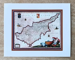 Cyprus Antique Map Print Cyprus Insula by Joan Blaeu 04184 - Picture 1 of 4