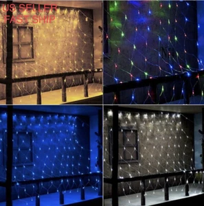 CONNECTABLE  10ft x6ft LED Net Mesh Christmas Fairy String Lights Party  X'mas - Picture 1 of 19