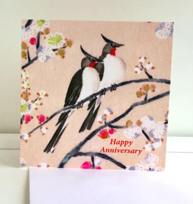 ANNIVERSARY CARD;BEAUTIFUL BIRDS;ART; BLANK;COUPLE;MUM AND DAD;QUALITY;WIFE - Image 1 of 4