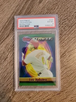 1994 Topps Finest REFRACTOR #237 Lenny Len Dykstra Phillies PSA 6  - Imagem 1 de 4