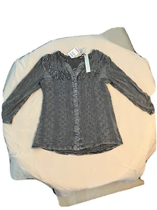 Neu mit Etikett Solitaire Damen Top Tunika Bluse grau ~ Größe Small  - Bild 1 von 7