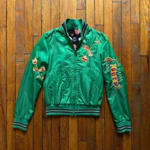 Rare Vintage Y2K Diesel Super Natureza Satin Embroidered Bomber Jacket Women S - Picture 1 of 8