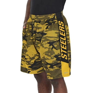 Zubaz Men's NFL Pittsburgh Steelers Lightweight Shorts with Camo Lines - Picture 1 of 7
