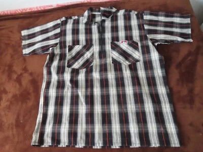 Camisa Ben Davis De Colección Para Hombre L Negra/Blanca/Roja Media 1/2 Cremallera Hecha en EE. UU. Foto 1 de 4