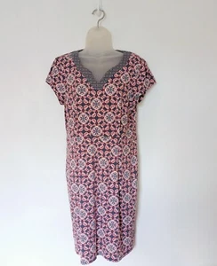 Laura Ashley Floral Dress Size 12 Blue Jersey V Neck Summer Bohemian - Picture 1 of 11