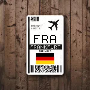 FRA Frankfurt, Deutschland Flughafen Hochglanzaufkleber - Laptop/Deko Reiseaufkleber - Bild 1 von 3