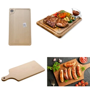HOLZPADDEL HACKBRETT SCHNEIDEN LEBENSMITTEL SERVIERTABLETT GRIFF HOLZ BBQ STEAK - Bild 1 von 7