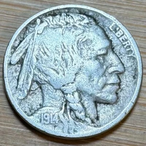 PIECE DE 5 CENTS BUFFALO TÊTE D´INDIEN USA 1914 (1283) ANNÉE RECHERCHÉE - Picture 1 of 2