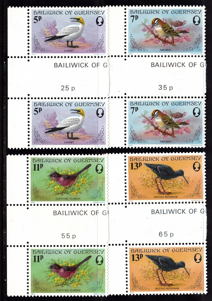 GUERNSEY #166-168 MNH GANNET, FIRECREST, DARTFORD WARBLER & SPOTTED REDSHANK - Image 1 of 1