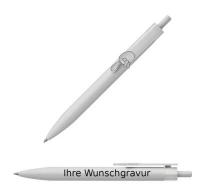 GRAVUR BY LIVEPAC OFFICE 10x Druckkugelschreiber mit Gravur / "Fingerzeig" / Clipfarbe: weiß