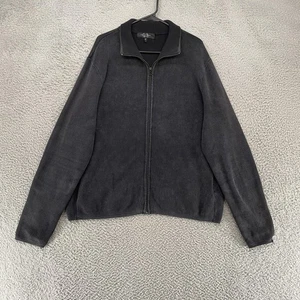 rag & bone Sweater Mens Large Gray Full Zip Organic Cotton Ribbed Thick Dexter - Picture 1 of 11