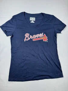 Atlanta Braves Tee T-Shirt Women Medium Blue Fanatics Short Sleeve NWOT - Picture 1 of 7