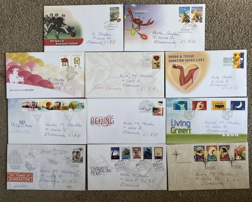 2008 SET 11 DECIMAL STAMP FIRST DAY COVERS ALL DIFFERENT - GOING CHEAP #P57 - Image 1 of 1