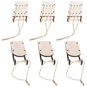 6 Piezas Adorno de Trineo Mini Trineo Decoración Miniatura Madera Artesanía - Imagen 1 de 12