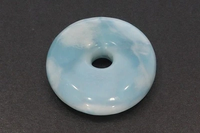  Unikat – Larimar Schmuck Donut Edelstein Anhänger Atlantis Stein 35 mm - Bild 1 von 2