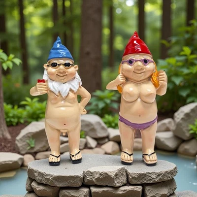 GADGETKING Naked Gnomes Garden Mesn Gift For Her Mum Dad Boyfirned Adult Stockign Filler
