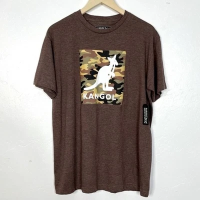 Camiseta Kangol Camuflada Estampado Gráfico Para Hombre Mediana Marrón Logo Canguro Camiseta Reino Unido Nueva con Etiquetas Foto 1 de 4