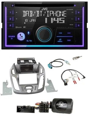 JVC Lenkrad USB 2DIN DAB Bluetooth CD Autoradio für Ford Transit Connect 2013-18 - Bild 1 von 4