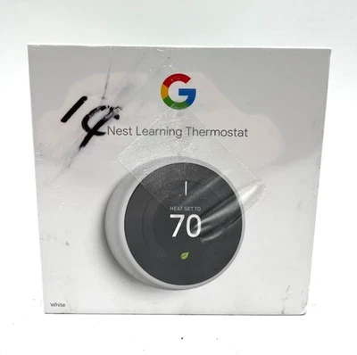 Google Nest Learning Thermostat - Smart Wi-Fi Thermostat - White - Image 1 of 4