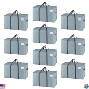 10 Pack Heavy Duty Moving Bags, Extra Large Totes with Zipper for Storage - Picture 1 of 6