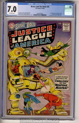 BRAVE AND THE BOLD #29 (DC 5/60 ) CGC 7.0 2ND JLA 1ST XOTAR OFF-WHITE PAGES - Image 1 of 2