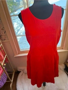 New York & Company womens 100% cotton sleeveless red Tank dress size XL - Picture 1 of 6