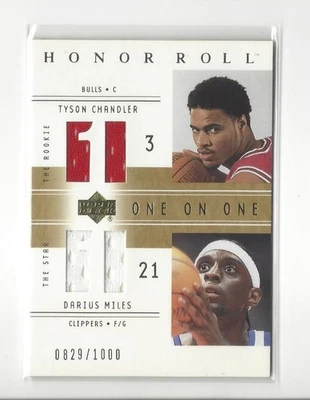 Camiseta deportiva 2001-02 UD Honor Roll #122 Tyson Chandler RC/Darius Miles/1000  Foto 1 de 2
