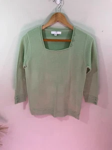 Julipa Size 8-10 Sage Green Soft Summer Knit Square Neck Jumper - Lovely Pastel - Picture 1 of 6